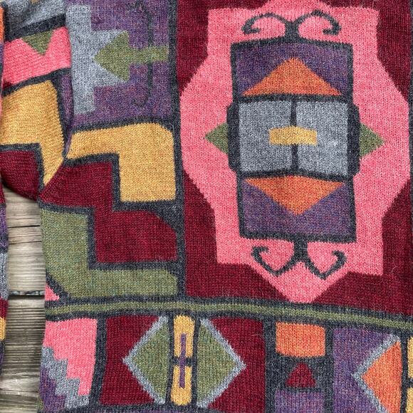 womens waliki 100% alpaca wool geometric sweater button down Large - Picture 11 of 16